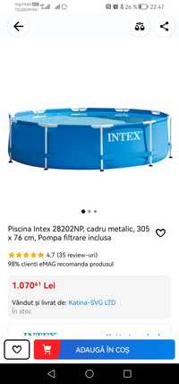 Piscina Intex 28202NP, cadru metalic, 305 x 76 cm, Pompa filtrare