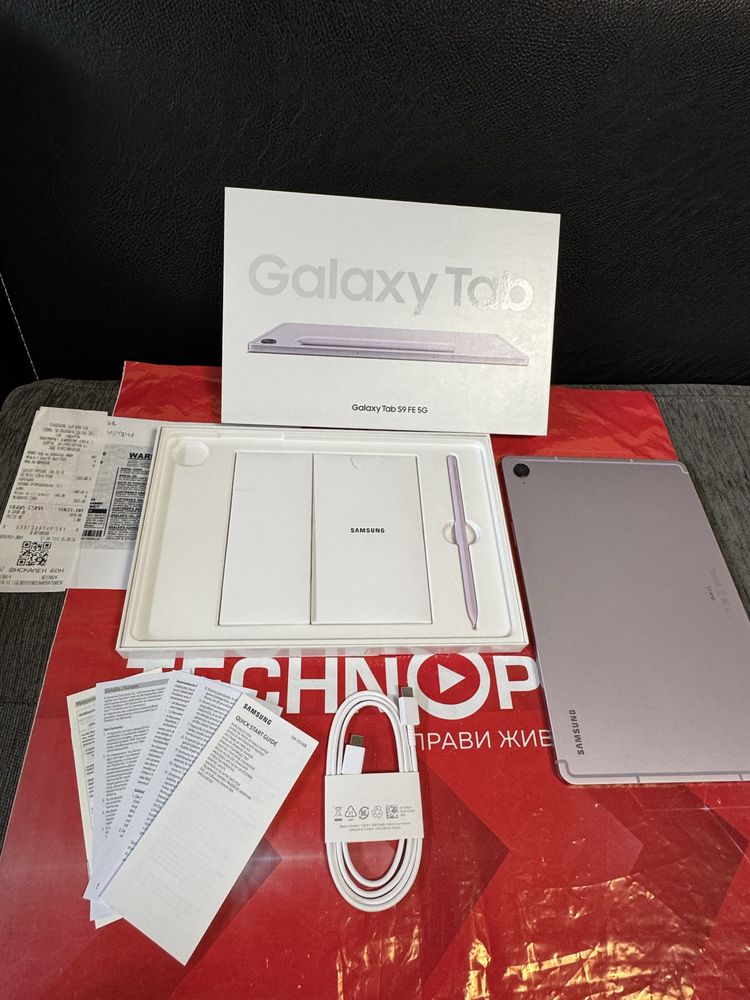 KATO HOB 128GB Samsung Tab S9 FE 5G Гаранция Technopolis 2025 Lavender