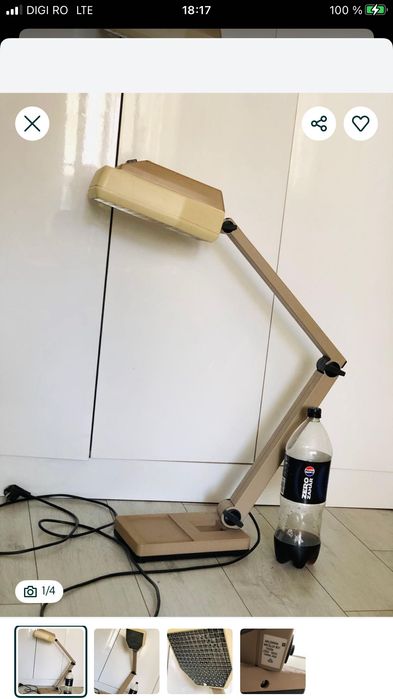 Mid century Waldmann lampa de masa birou