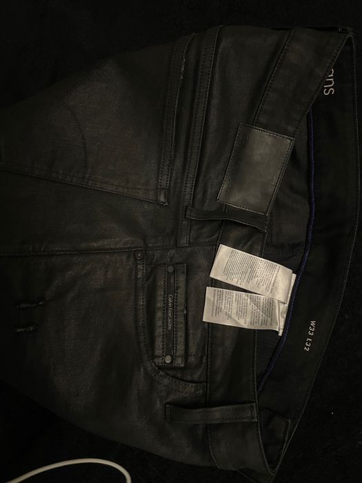 Calvin Klein Black Waxed Jeans / 33waist -32Length