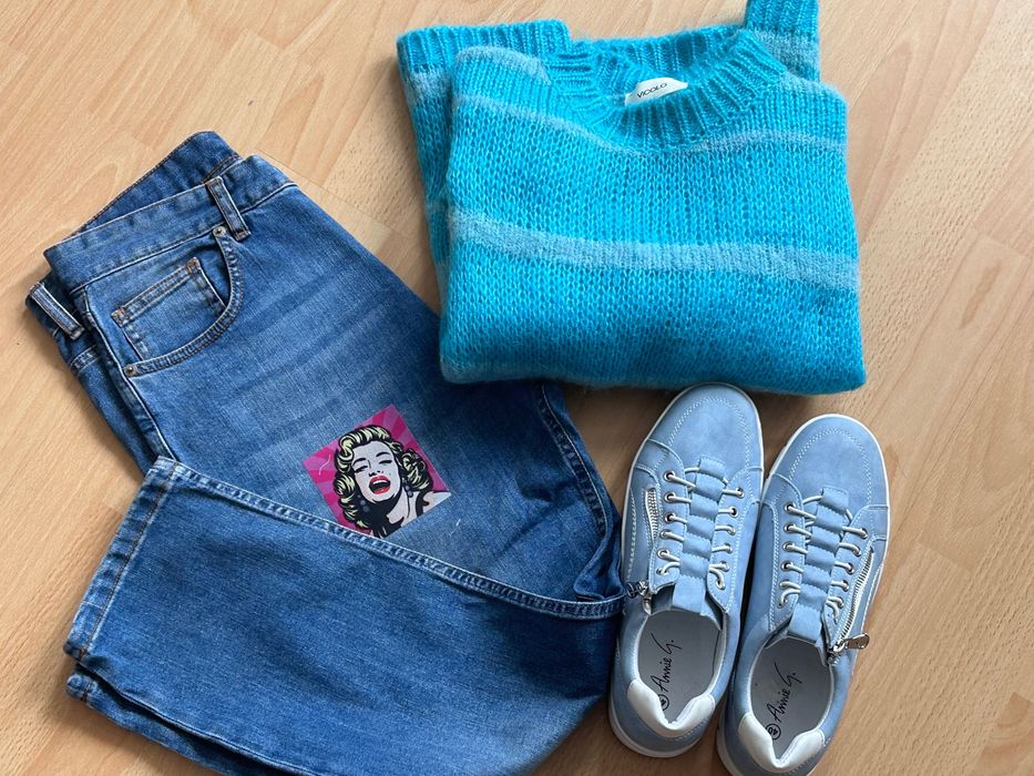 Страхотни арт дънки и мек пуловер плетиво Vicolo