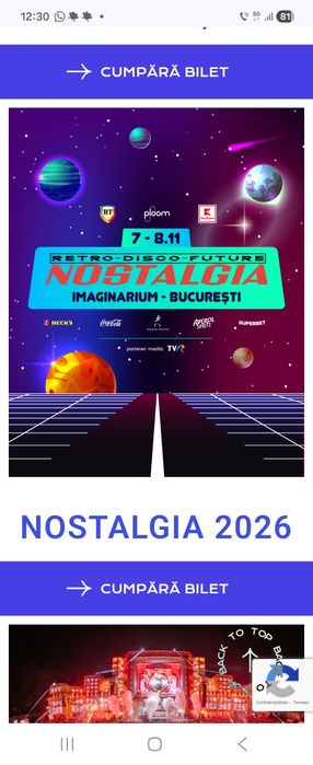 Bilet Nostalgia Imaginarium Romexpo, vineri 7.11