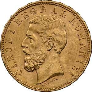 Moneda AUR 20 lei 1883 MS61 si 20 lei 1890 MS61 autentificata, RAR