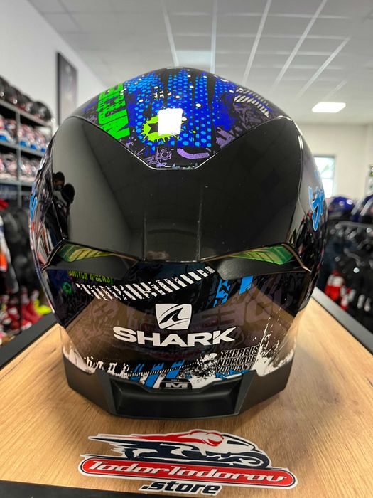 Мото каска за мотор  SHARK SKWAL2 NOXXYS  М 57-58 ,очила,Led светлини
