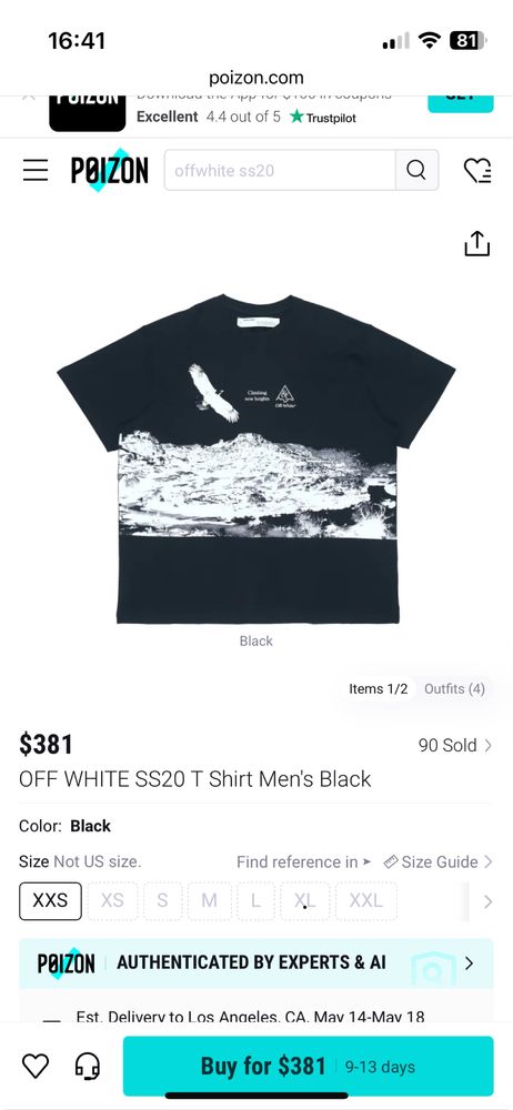 Off-White оригинална мъжка тениска размер L