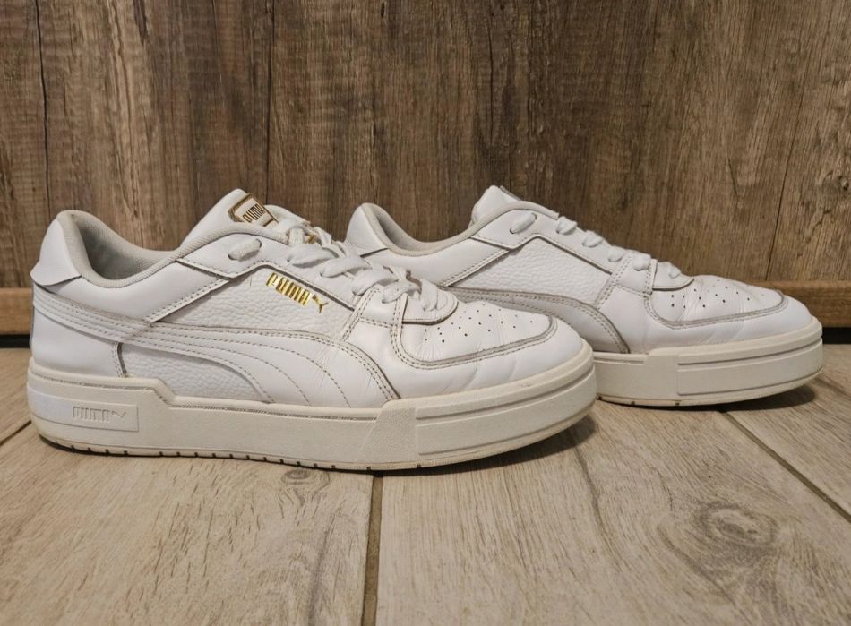 Adidasi Puma albi de piele