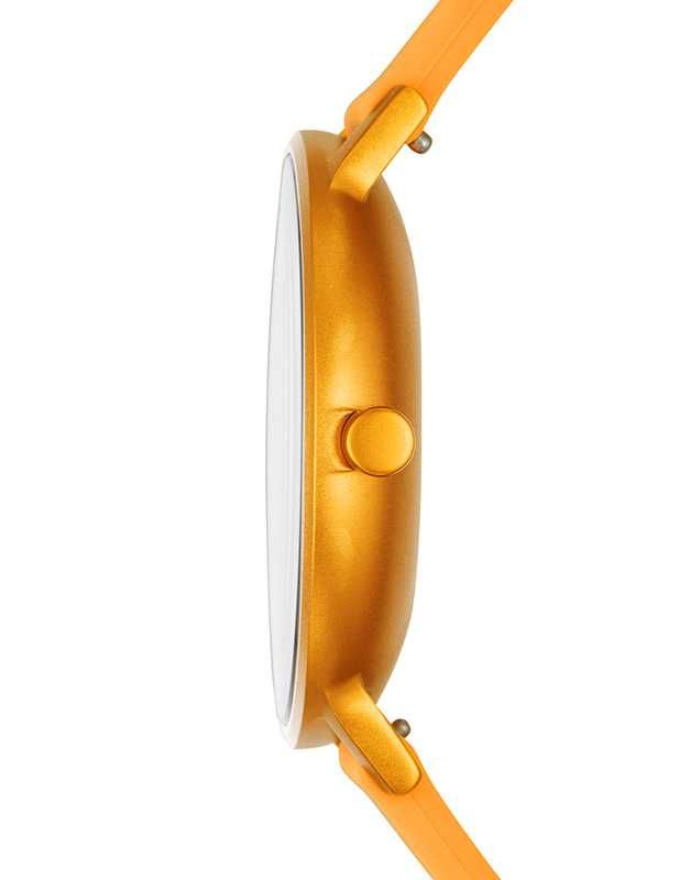 Skagen, Ceas unisex cu o curea de silicon Aaren Kulor, Galben