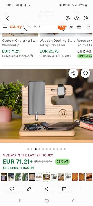 Suport de telefon și accesorii din lemn