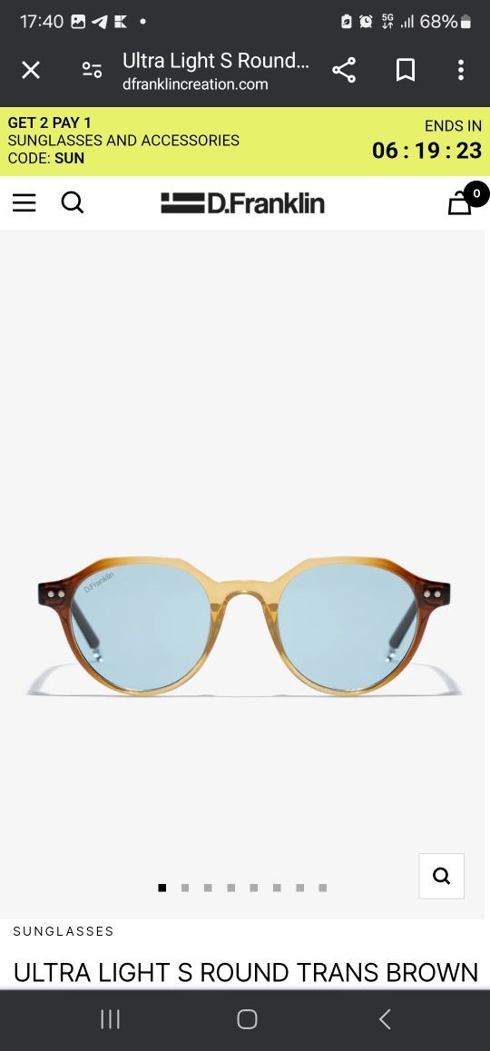 Ochelari de soare Unisex D.Franklin Ultra light Brown/blue