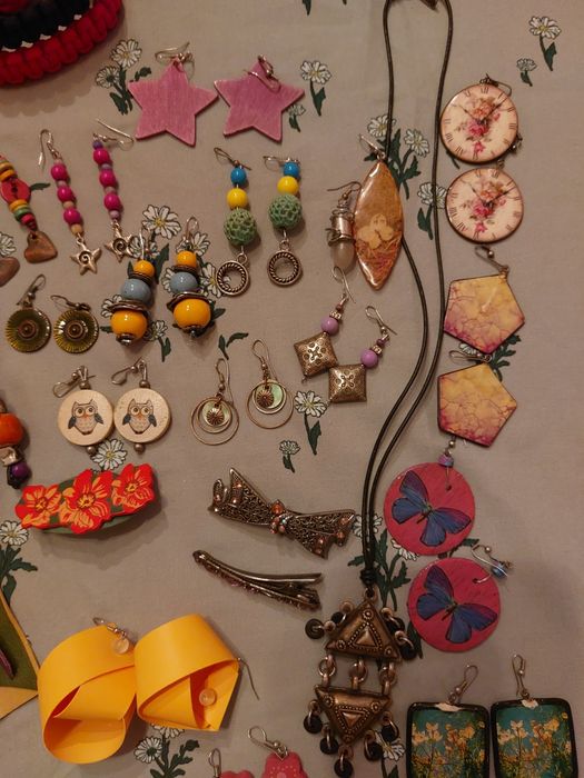 Сет обеци ,бижута колие винтиж бохо хипи