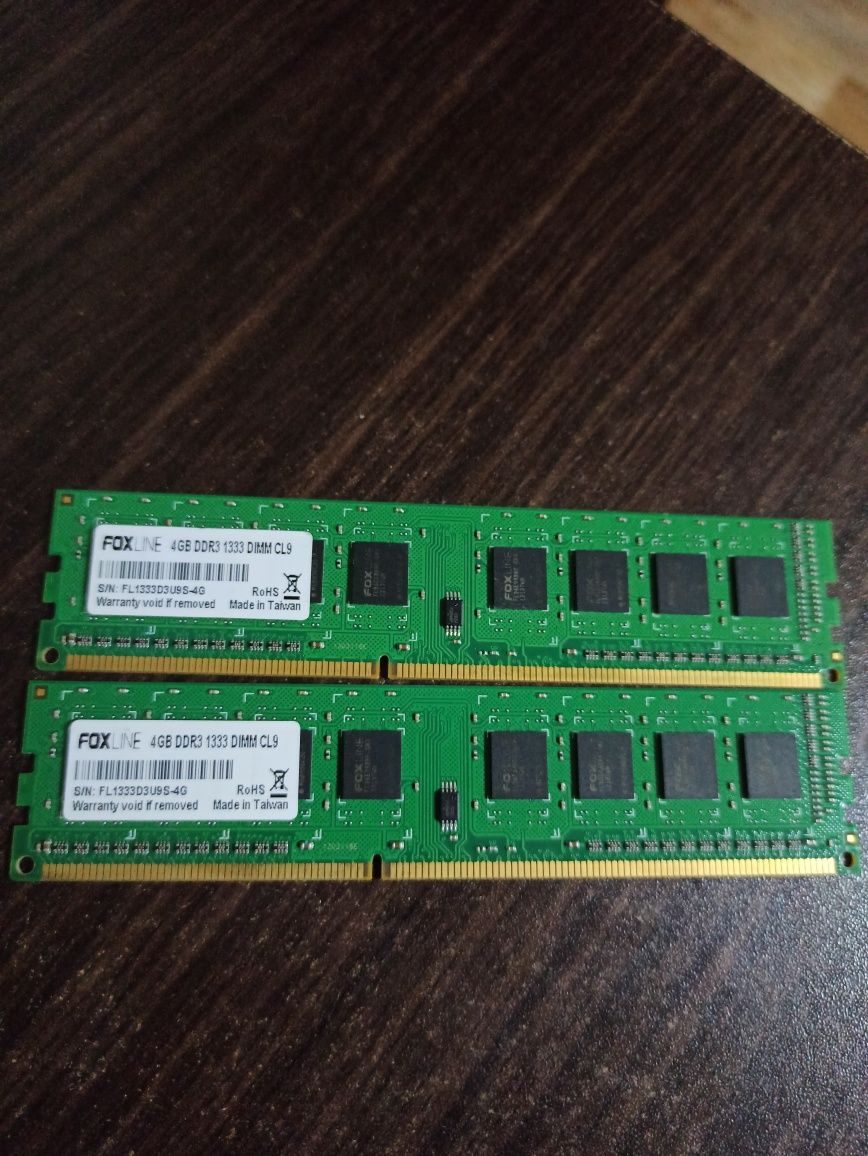 Оперативная память Foxline 4 ГБ DDR3 DIMM CL9 FL1333D3U9S-4G(2 штуки)