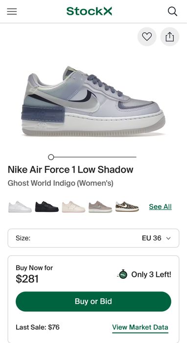 Nike Air Force 1 Shadow SE Ghost World Indigo