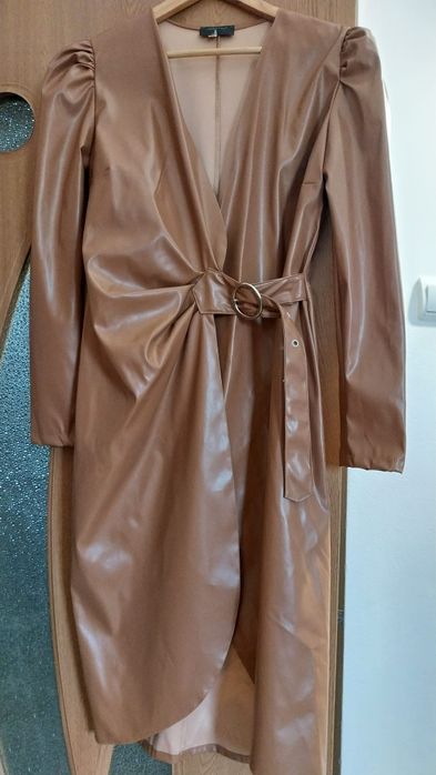 Rochie de piele maro