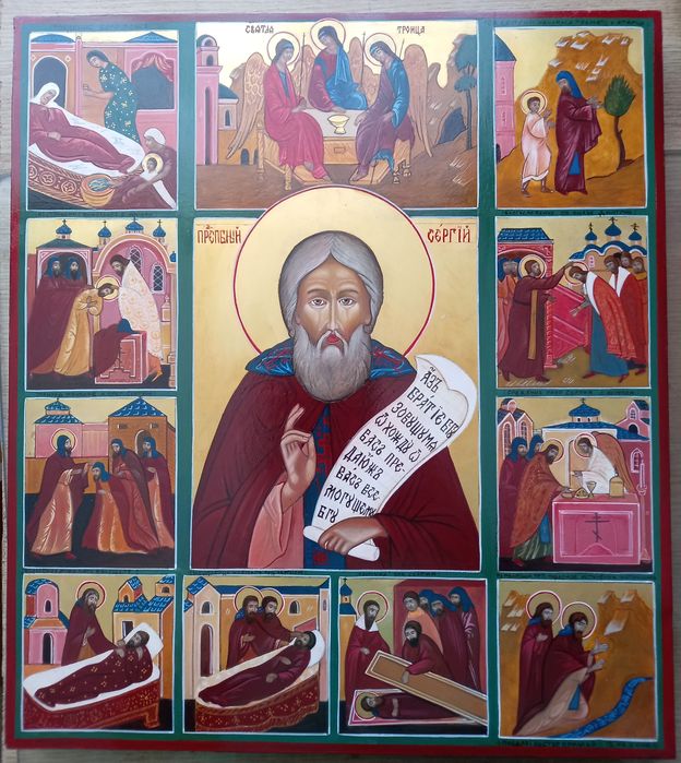 Icoana pe  lemn  pictata