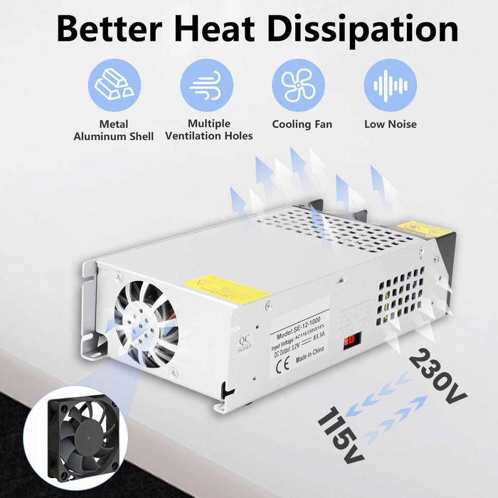 VIXKPIRR захранване 12V 50A 600W трансформатор AC към DC