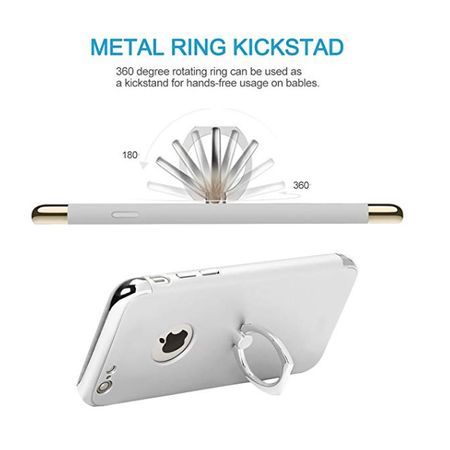 Husa pentru Apple iPhone 8 Plus, GloMax 3in1 Ring PerfectFit, Silver