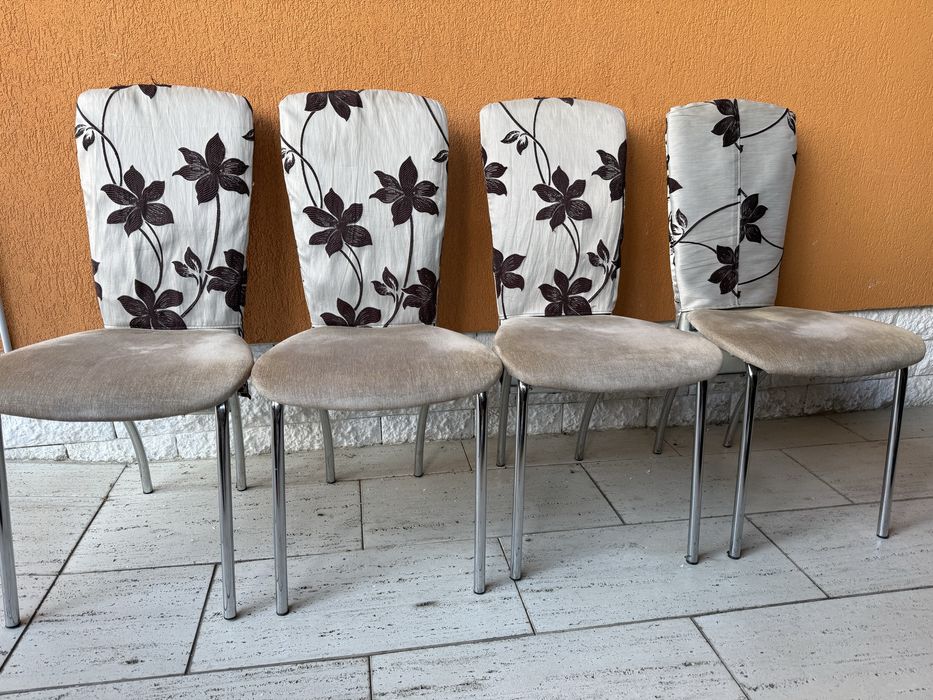 set 4 scaune picioare din inox