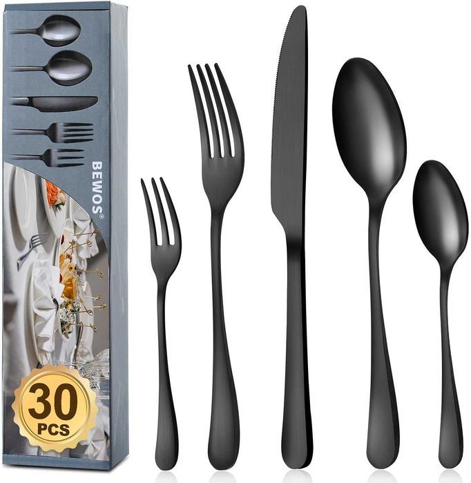 Set tacamuri BEWOS 25 piese, inox negru mat