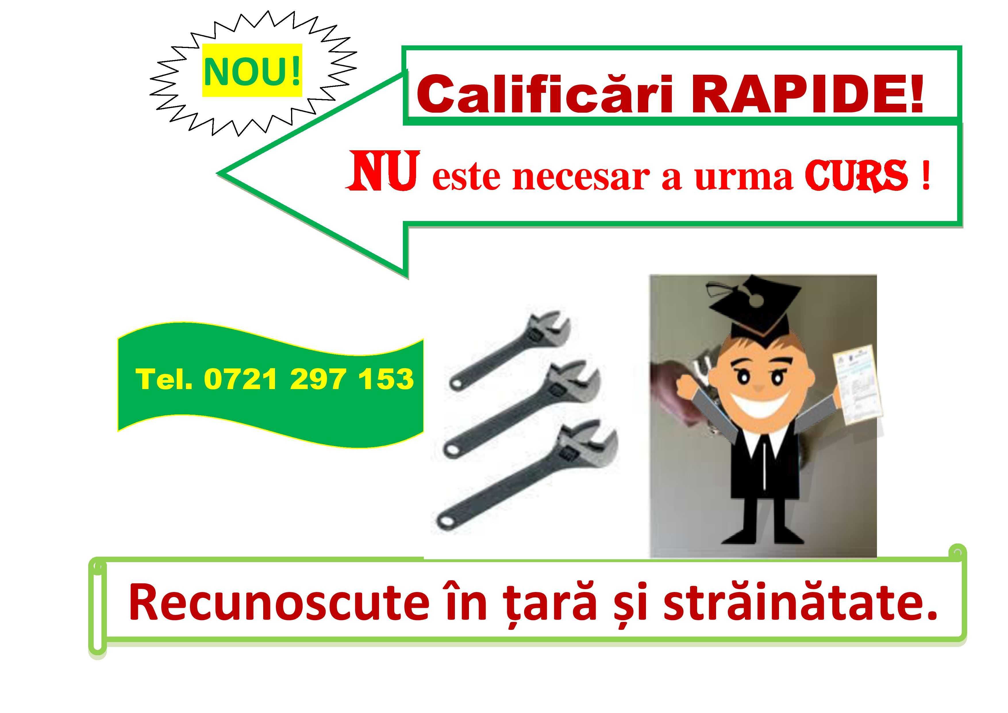 Curs RAPID calificare instalator excavatorist lacatus sudor zidar