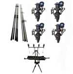 Set 4 Lansete 3,90m, 4 Mulinete Tambur 10.000 cu Baitrunner, Rod Pod