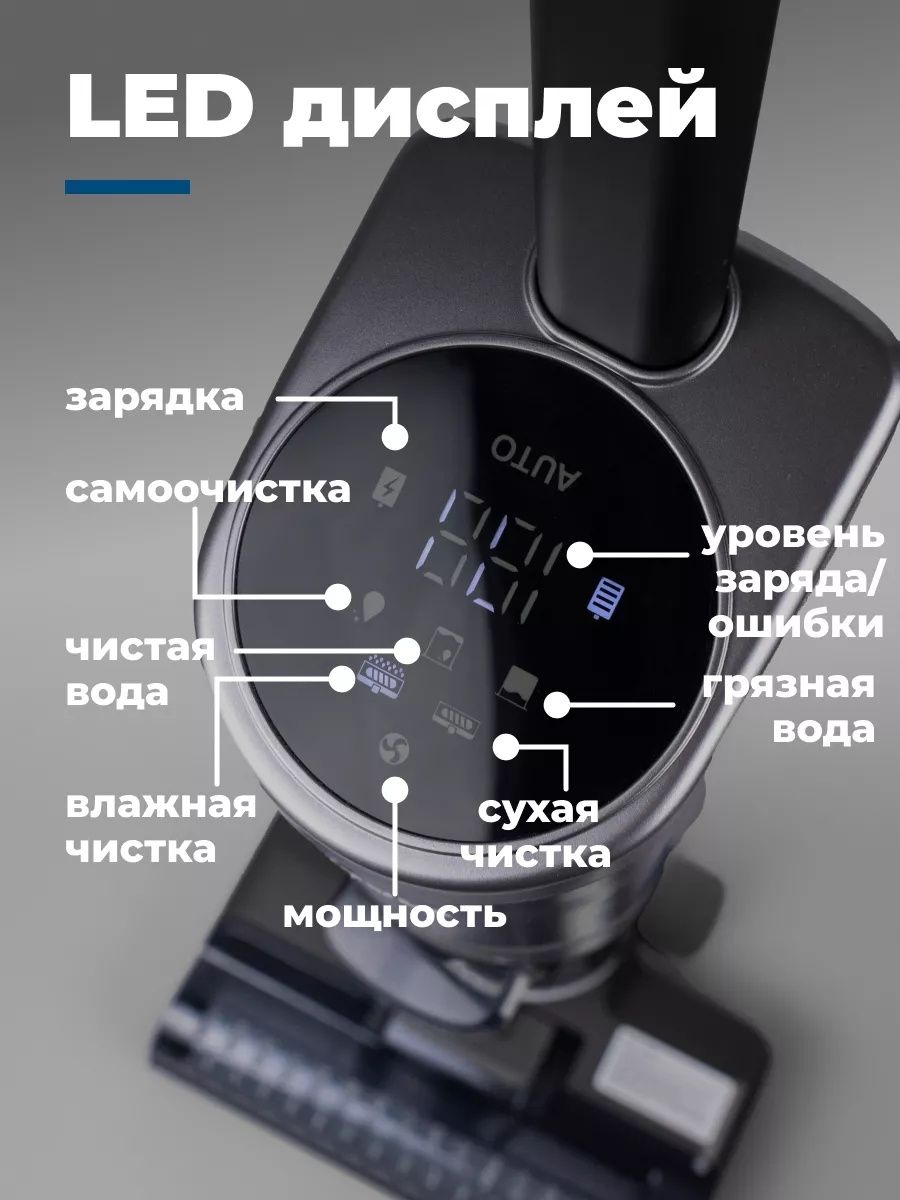 Вертикальный моющий пылесос 2в1 Leema