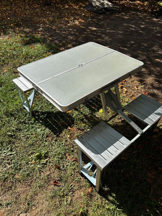 Masa plianta camping /gradina cu scaune incorporate