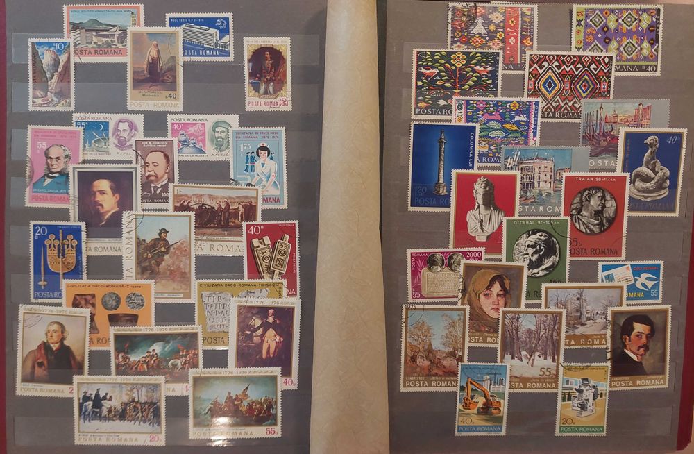 Clasor format A4 cu timbre romanesti, bonus 50 timbre.