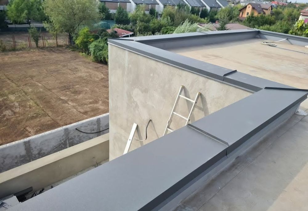 Profil  din tabla inchidere zid  atic terasa gard . Profil tera