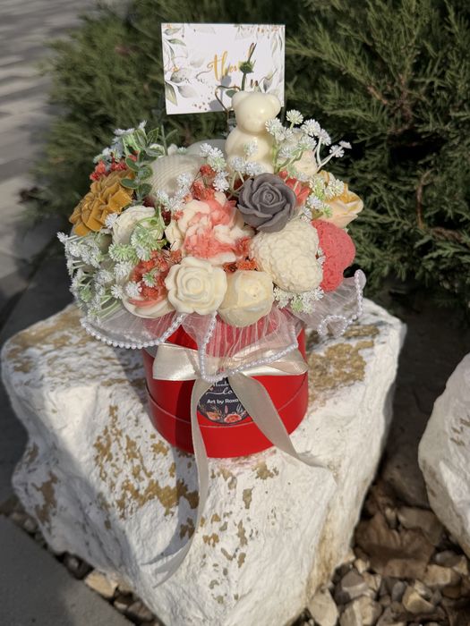 Buchet din ceară de soia parfumată – cadoul perfect, handmade!