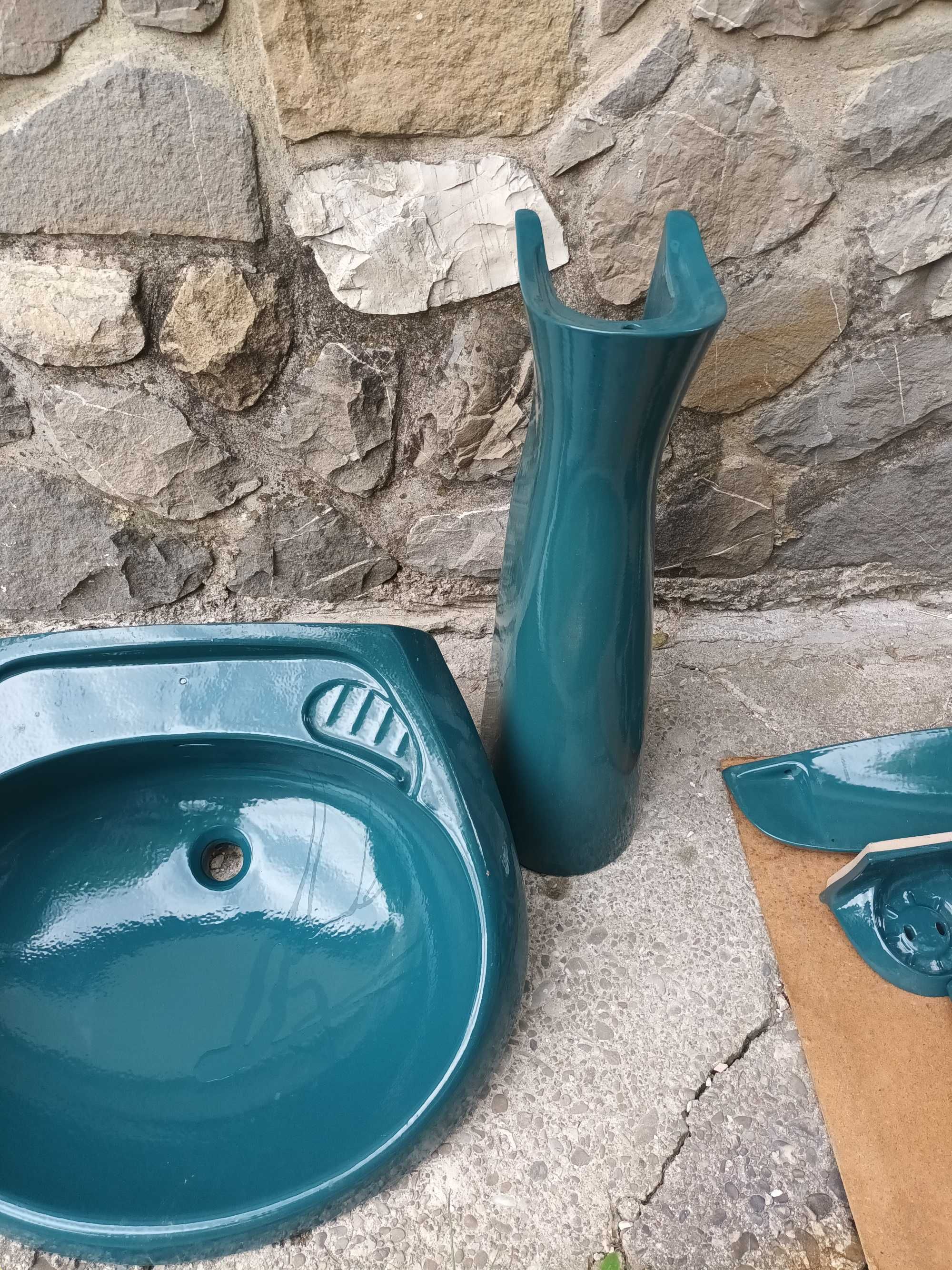 Set obiecte sanitare 6 piese chiuveta+picior+savoniera+etajera