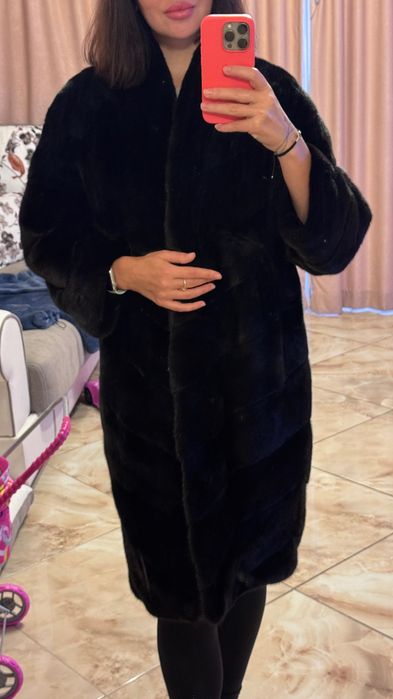 #98 Елегантно Палто от норка.Italy.Естествен косъм.S/M.