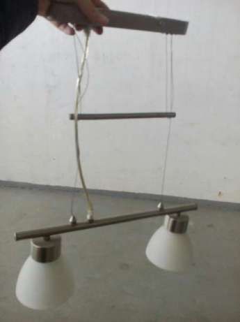 Висяща лампа за таван от инокс и стъкло
