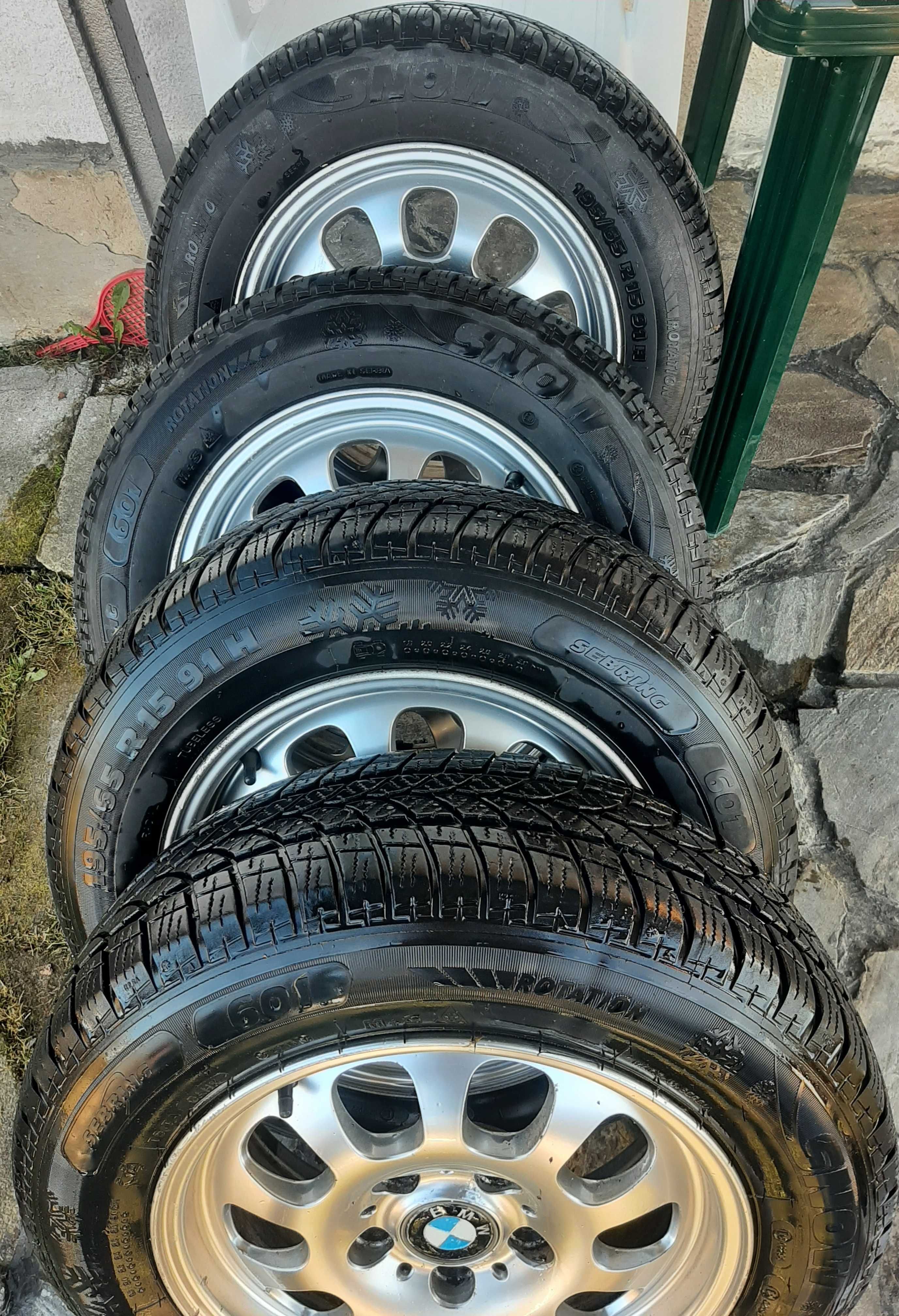 Vând 4 jante + cauciucuri iarnă 195/65 R15 91H