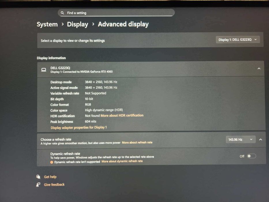 Monitor DELL Gaming G3223Q 31.5 inch UHD IPS 1 ms 144 Hz HDR