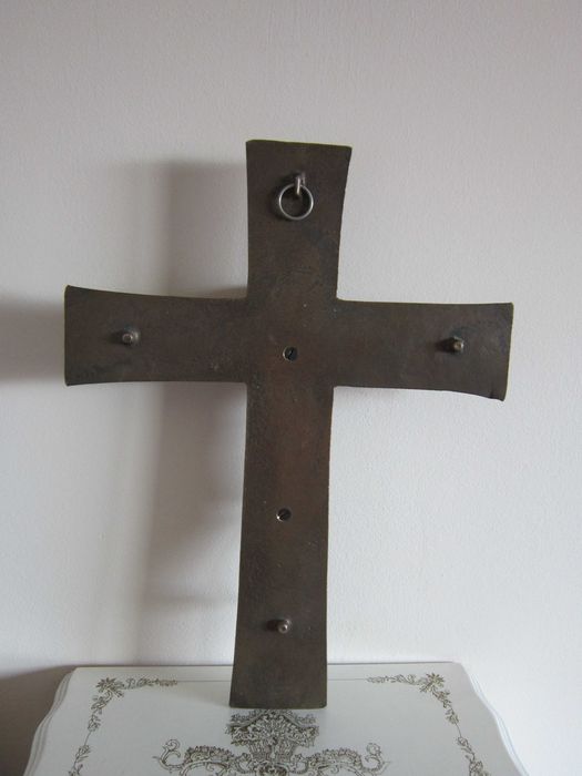 cadou rar Corpus Christi Cruce Crucifix design Weinert bronz masiv 2kg
