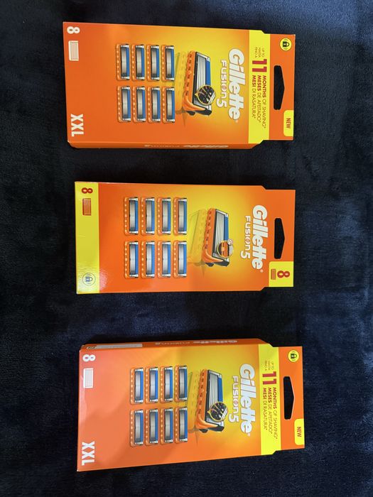 3 Pachete/Seturi x8 lame Gillette Fusion 5 portocaliu noi sigilate