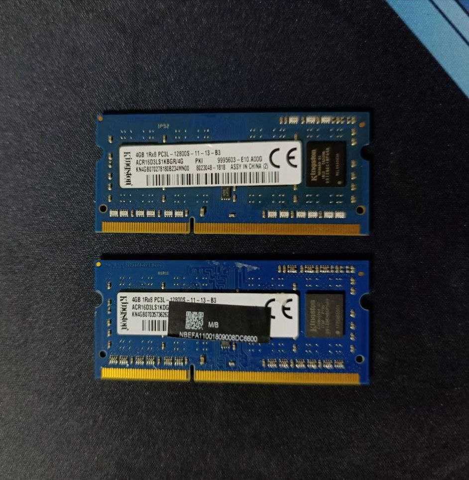 Оперативная память Kingston DDR3L SODIMM 4GB 1600MHz (4x2 8GB)
