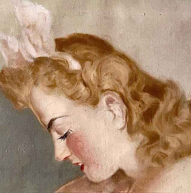 IMPECABIL! *BALERINA* Tablou VECHI, ulei/panza, semnat. 100x80cm