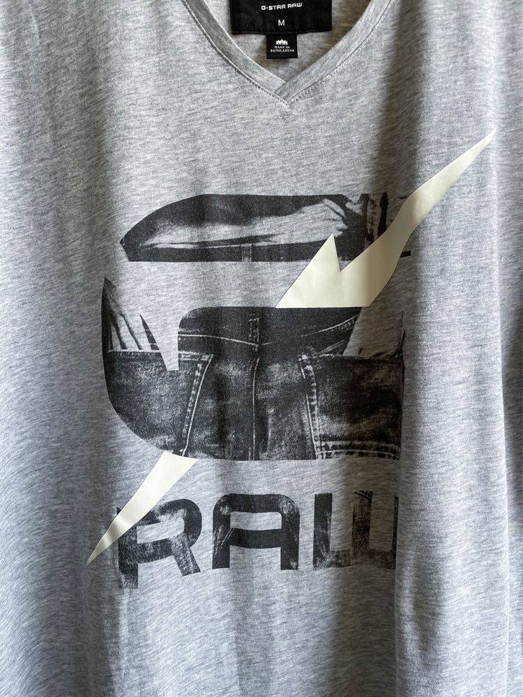 Мъжка тениска G-STAR RAW в сив цвят
