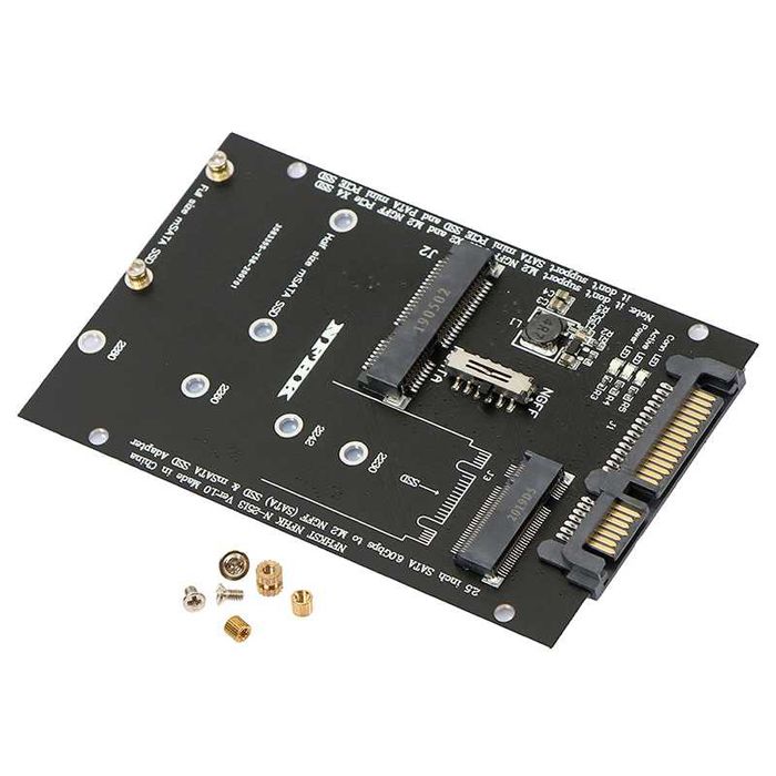 Adaptor MSATA M.2 LA SATA 3.0 2 in 1 convertor