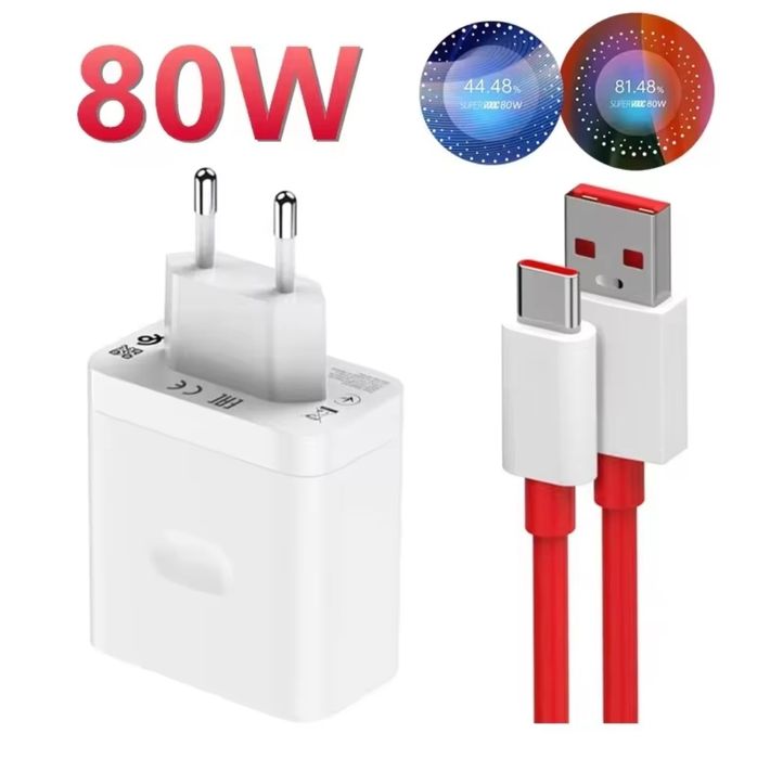 Încărcător+Cablu SuperVOOC 80W pt OnePlus, OPPO, Realme. Charge&Date.