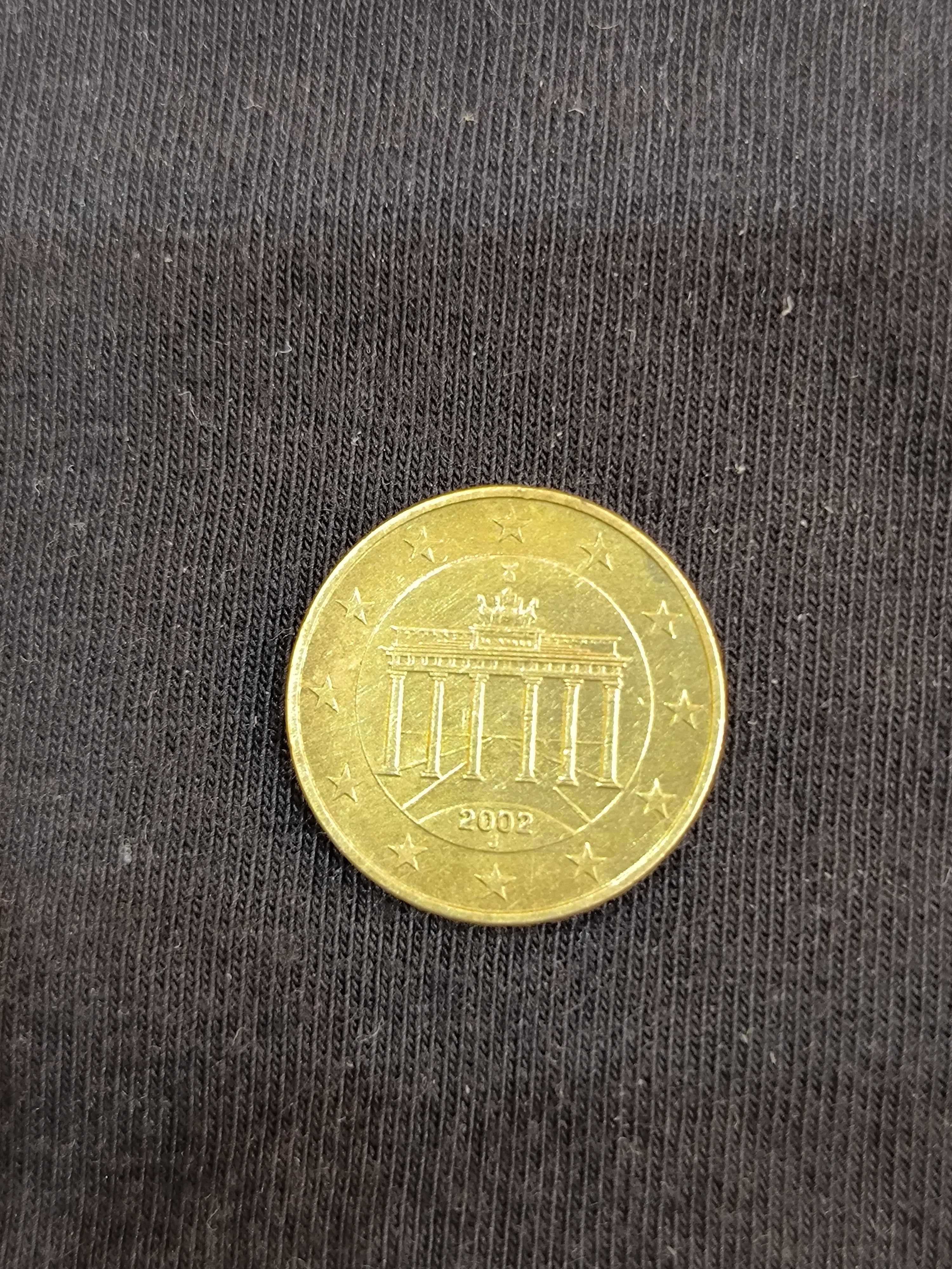 Монета 10 евро цента Германия 2002г. Бранденбургска врата / буква J