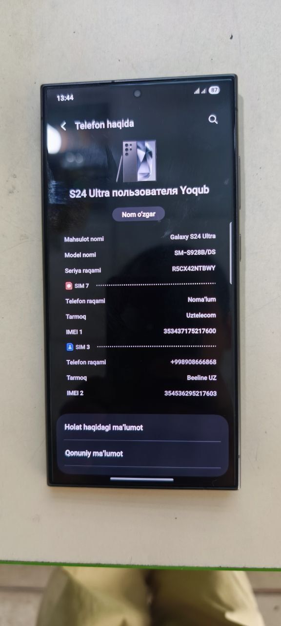 Samsung S24 Ultra kafolatli