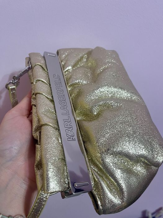 Дамска чанта Karl Lagerfeld напукана кожа