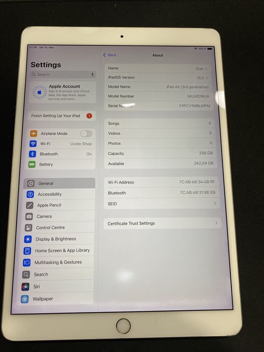 Apple IPad Air (3RdvGen) 256 Gb id-xxl056