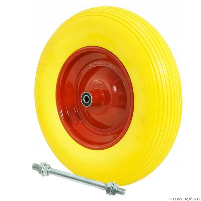 Roata completa pentru roaba, carucior 390 x 91, ax 1 mm, janta 220 mm,