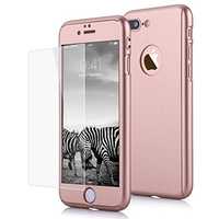 Husa 360 grade pentru Iphone 7 ROSE-GOLD cu folie de protectie inclusa