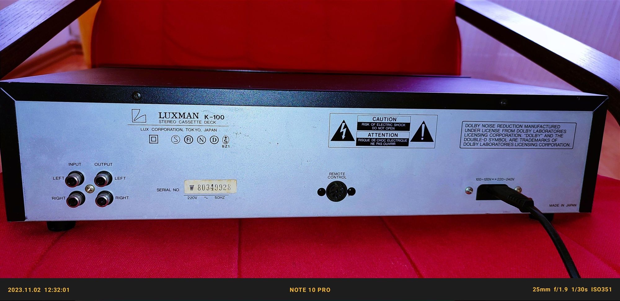 Cassette Deck Luxman K-100 (casetofon)