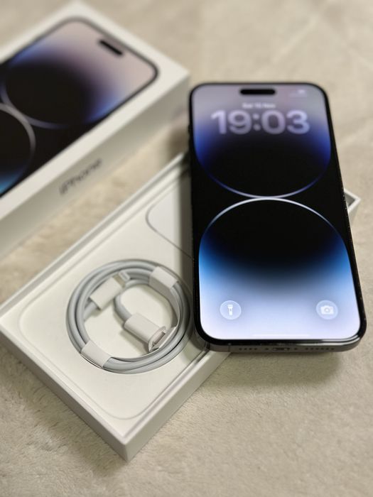 iPhone 14 Pro Max Space Black 91% full box + cablu original sigilat