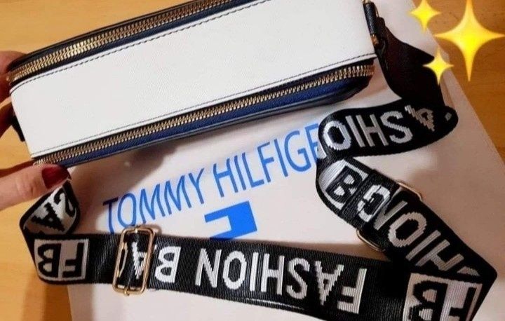 Genti crossbody Tommy Hilfiger new model import Italia, saculet, etich